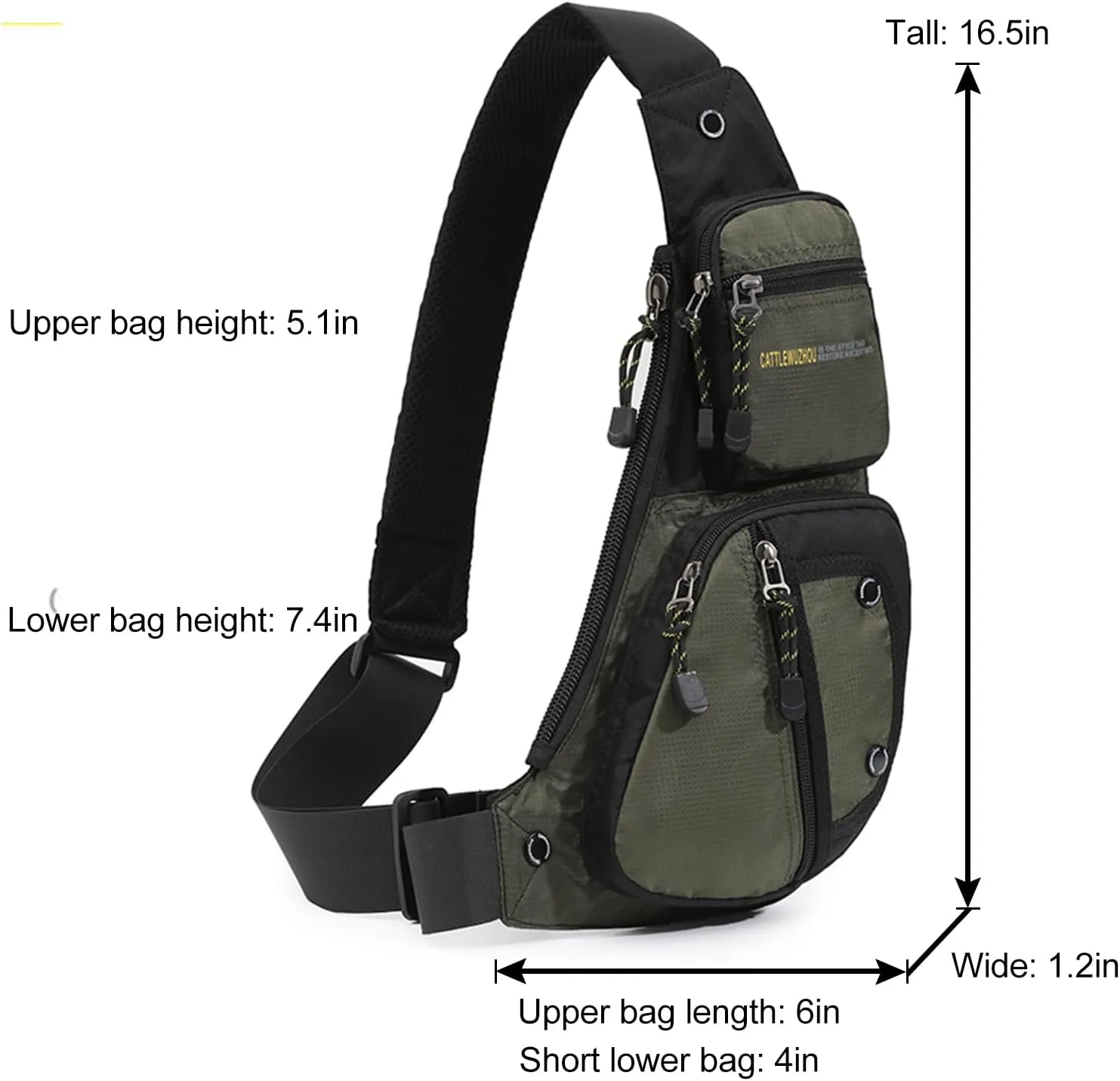 Sling Bag Chest Shoulder Backpack Crossbody Bags Casual Daypack for Men,Multipurpose Cross Body Chest Bag