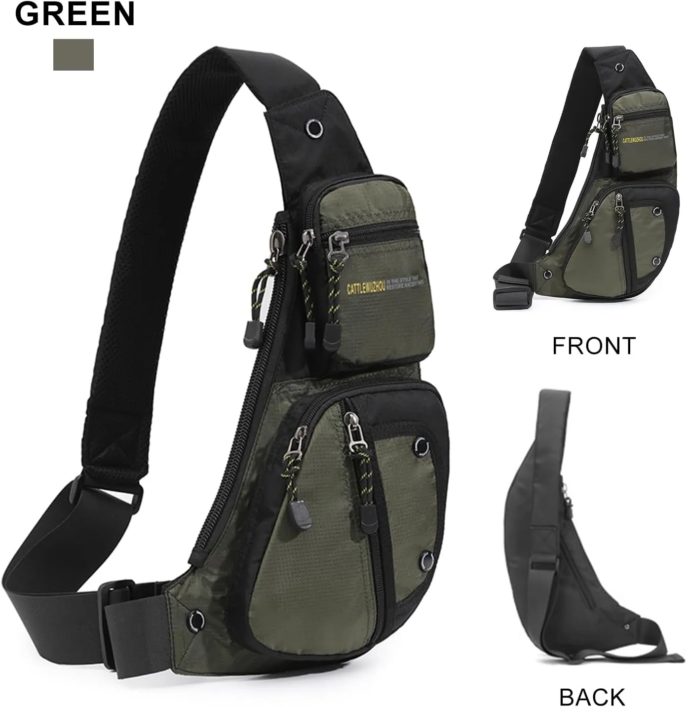 Sling Bag Chest Shoulder Backpack Crossbody Bags Casual Daypack for Men,Multipurpose Cross Body Chest Bag