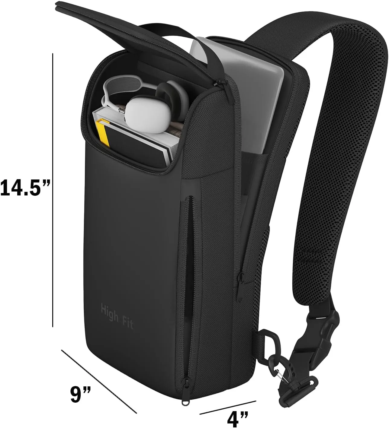 Sling Bag Crossbody Backpack Compact EDC Daypack for Men Minimalist Chest Shoulder bag 11 inch iPad Pro M4/ iPad Air M2
