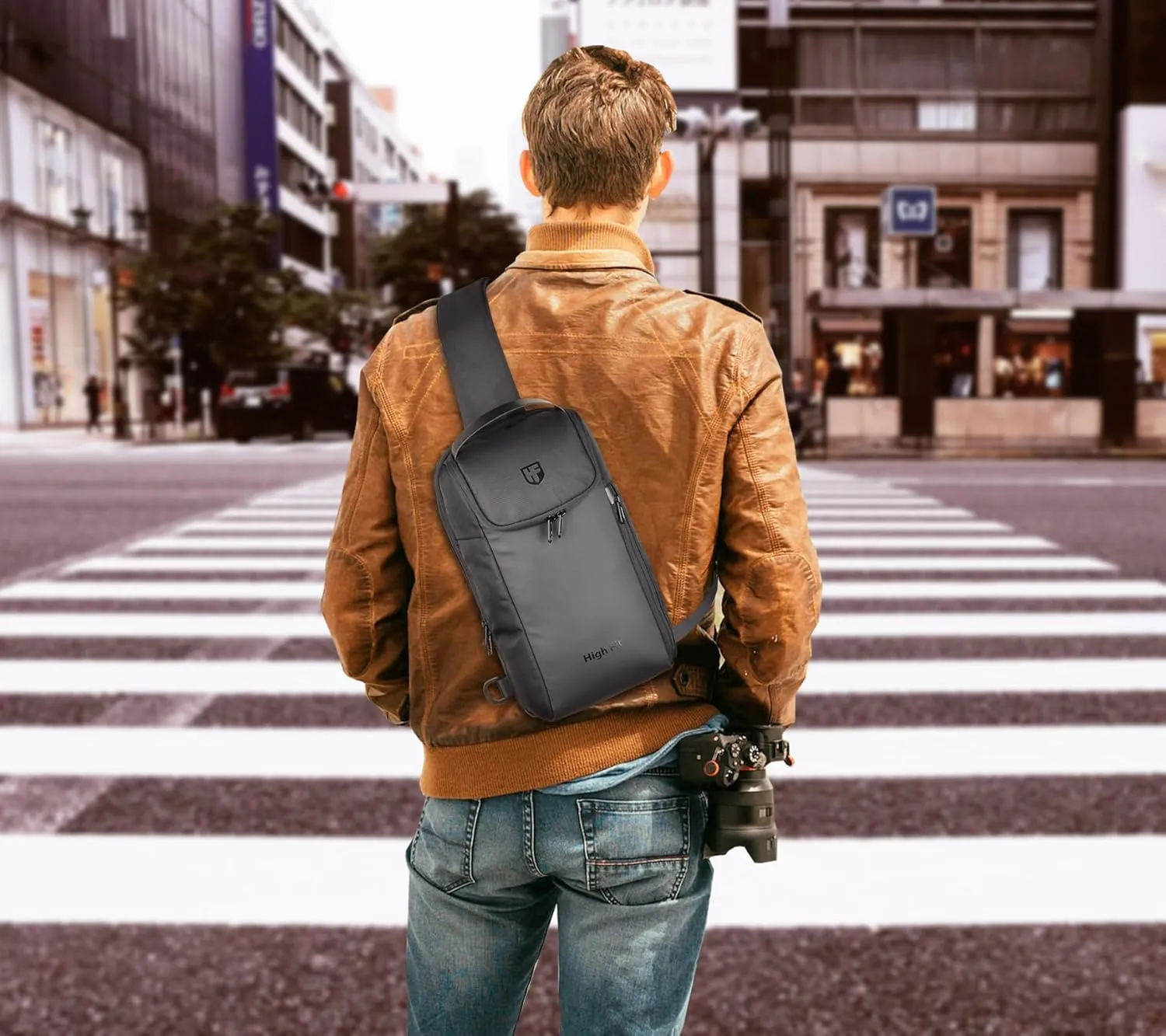 Sling Bag Crossbody Backpack Compact EDC Daypack for Men Minimalist Chest Shoulder bag 11 inch iPad Pro M4/ iPad Air M2