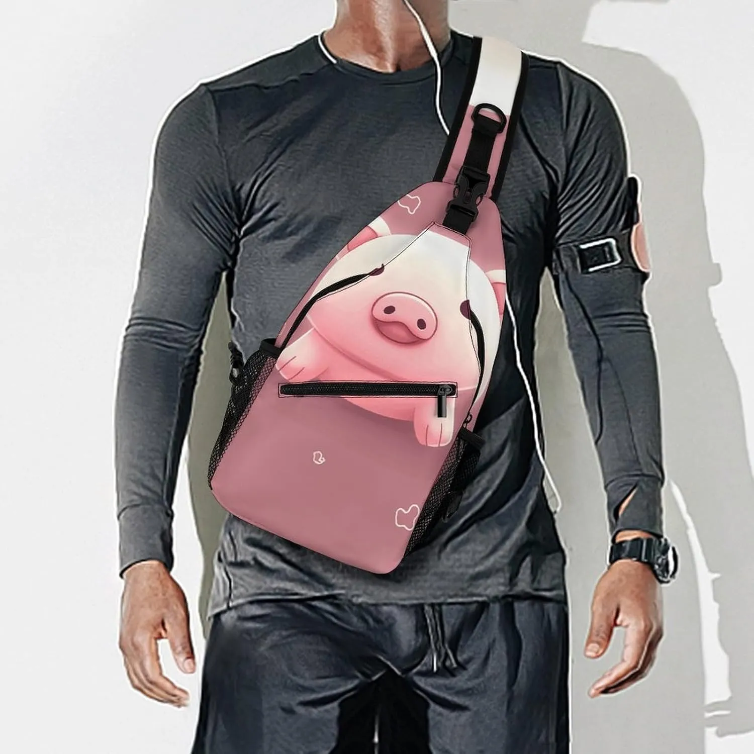 Sling Bag Crossbody Backpack for Men Women Cute Animal Chest Bag Crossbody Bag for Travel Sport Running