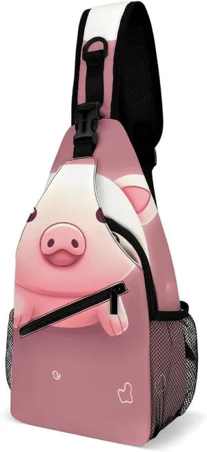 Sling Bag Crossbody Backpack for Men Women Cute Animal Chest Bag Crossbody Bag for Travel Sport Running