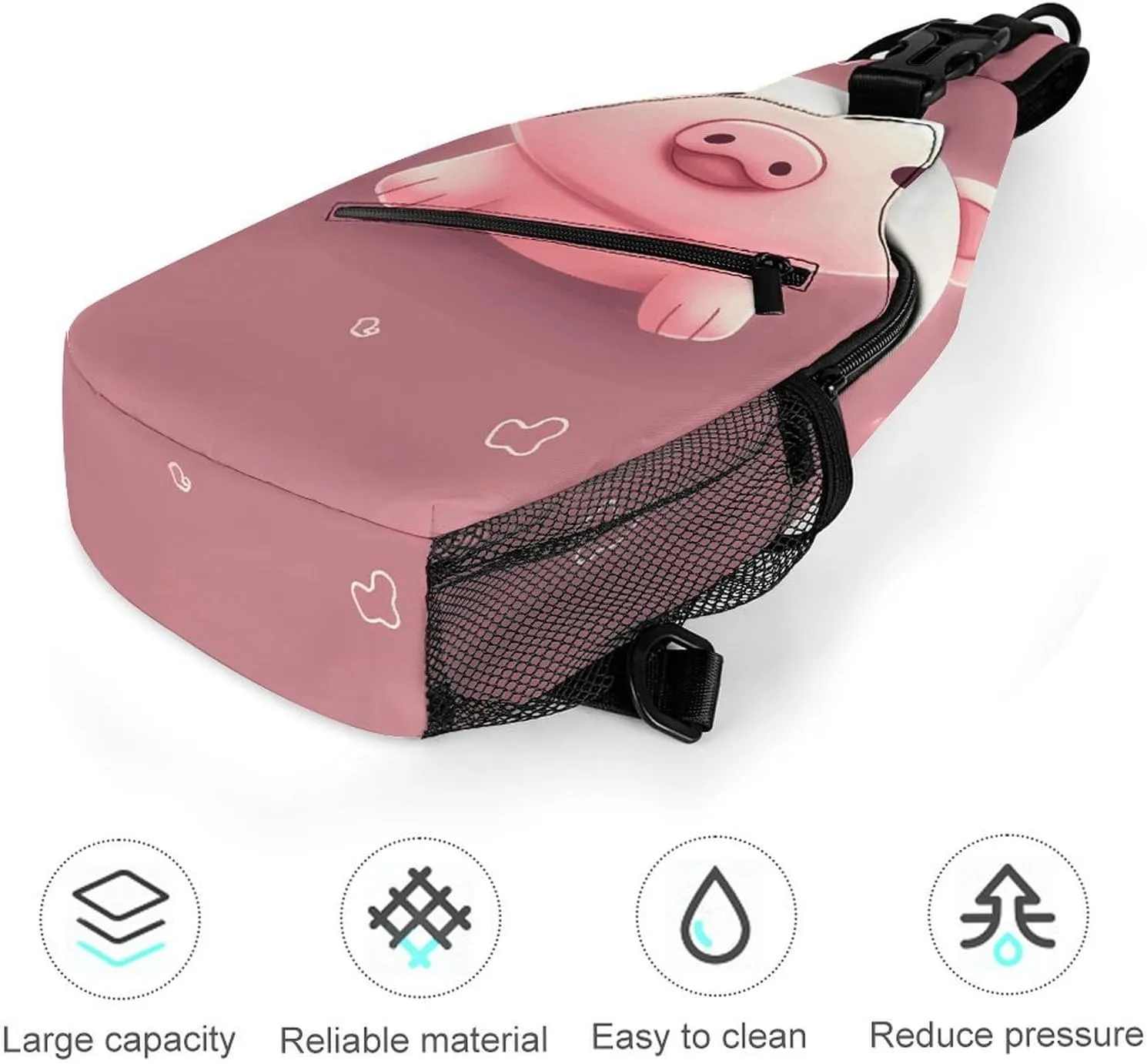 Sling Bag Crossbody Backpack for Men Women Cute Animal Chest Bag Crossbody Bag for Travel Sport Running