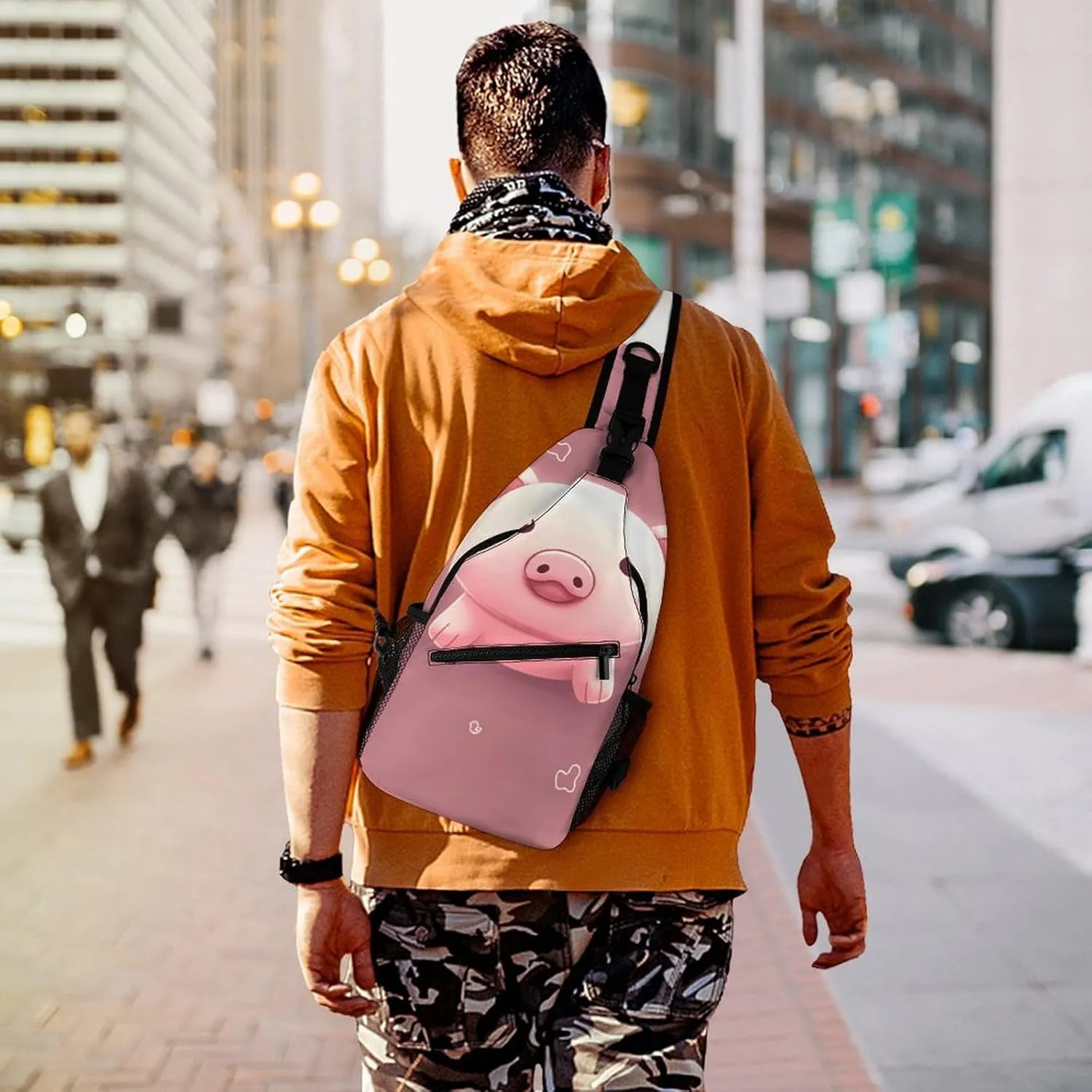 Sling Bag Crossbody Backpack for Men Women Cute Animal Chest Bag Crossbody Bag for Travel Sport Running
