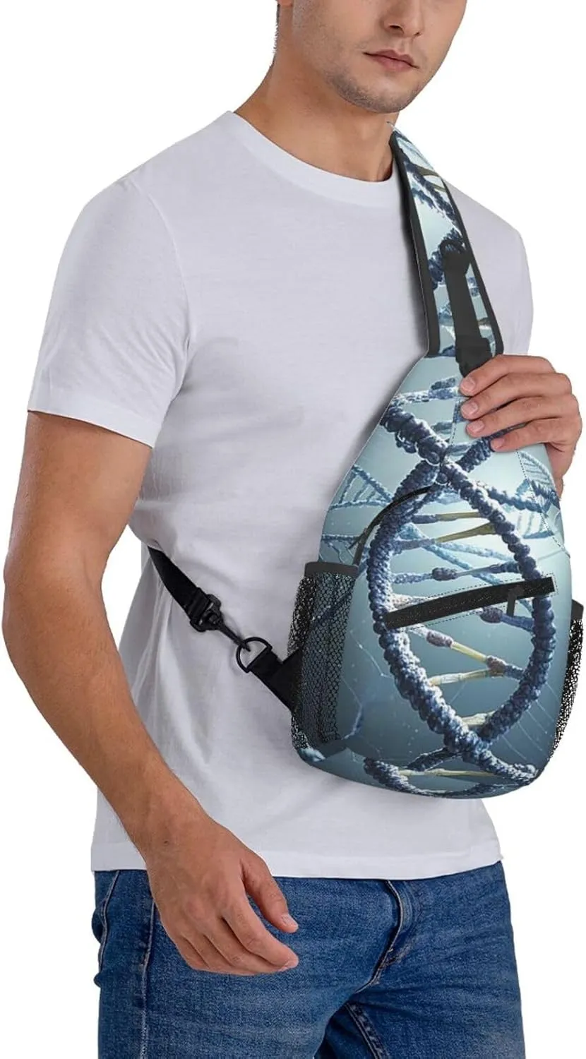 Sling Bag Crossbody Backpack for Men Women DNA Genetic Helix4 Chest Bag Crossbody Bag for Travel Sport Running