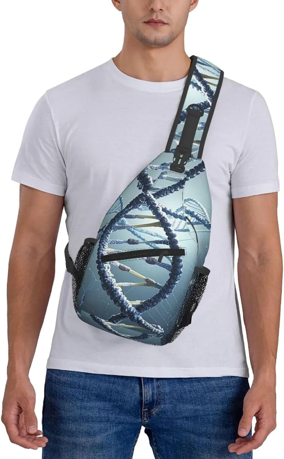 Sling Bag Crossbody Backpack for Men Women DNA Genetic Helix4 Chest Bag Crossbody Bag for Travel Sport Running