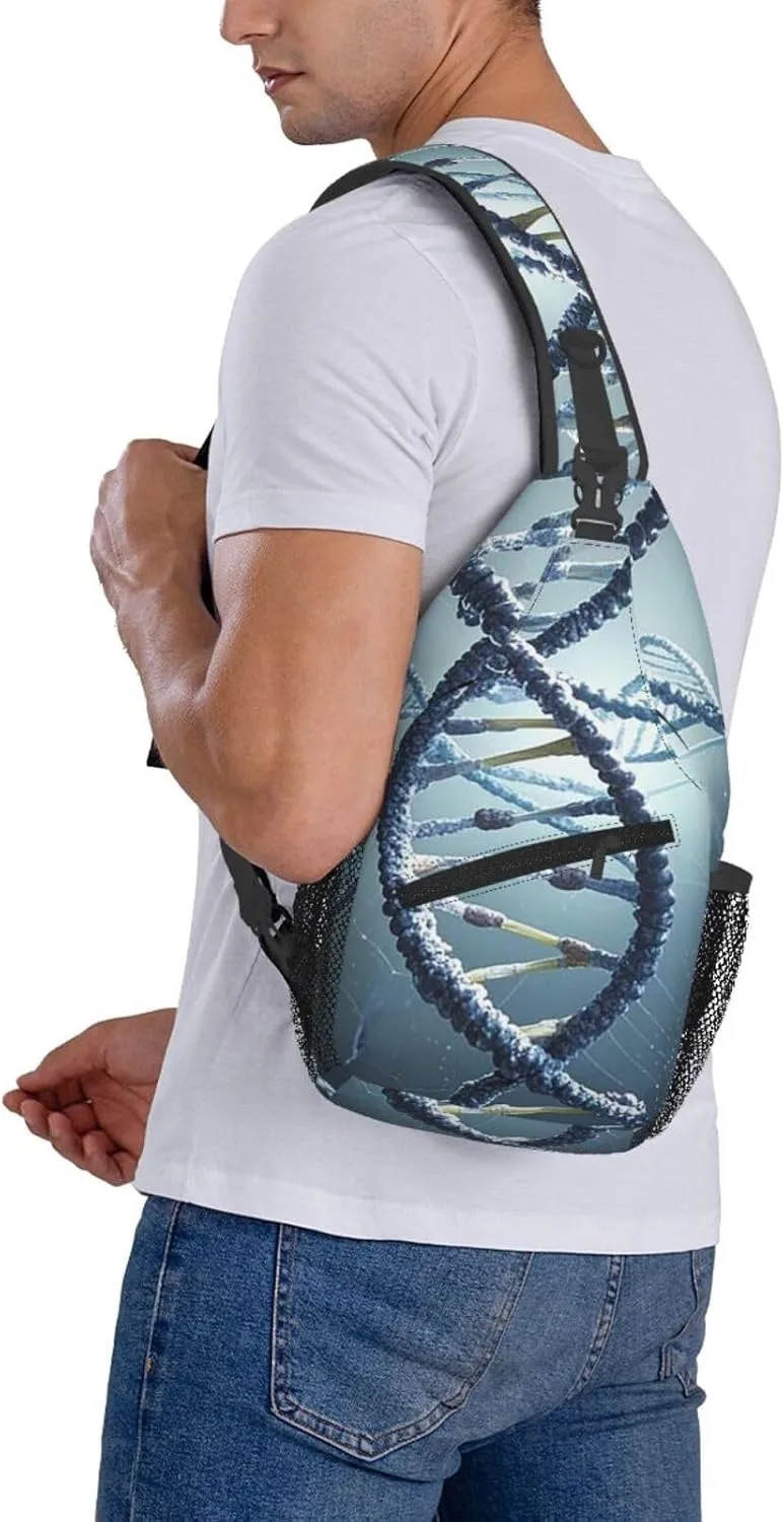 Sling Bag Crossbody Backpack for Men Women DNA Genetic Helix4 Chest Bag Crossbody Bag for Travel Sport Running