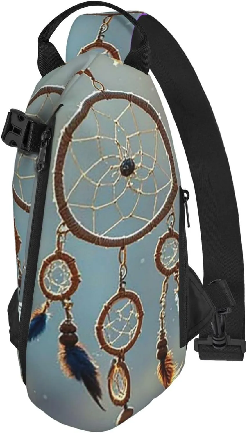 Sling Bag Crossbody Backpack for Men Women Native American Dream Catcher3 Chest Bag Crossbody Bag for Travel Sport Running