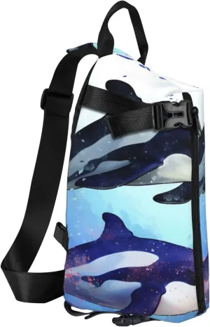 Sling Bag Crossbody Backpack for Men Women Orca Killer Whale Chest Bag Crossbody Bag for Travel Sport Running