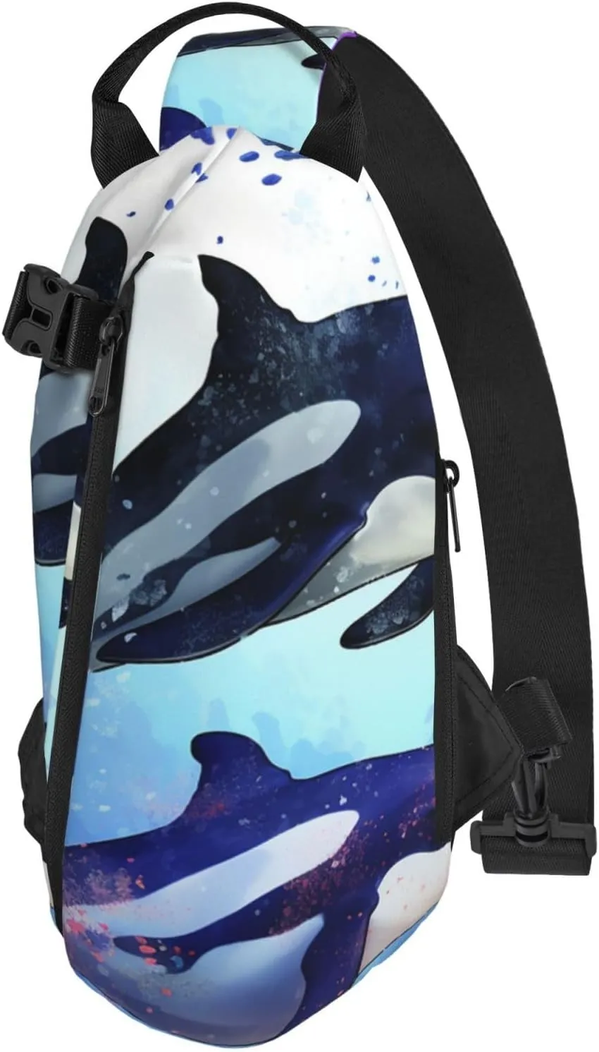 Sling Bag Crossbody Backpack for Men Women Orca Killer Whale Chest Bag Crossbody Bag for Travel Sport Running