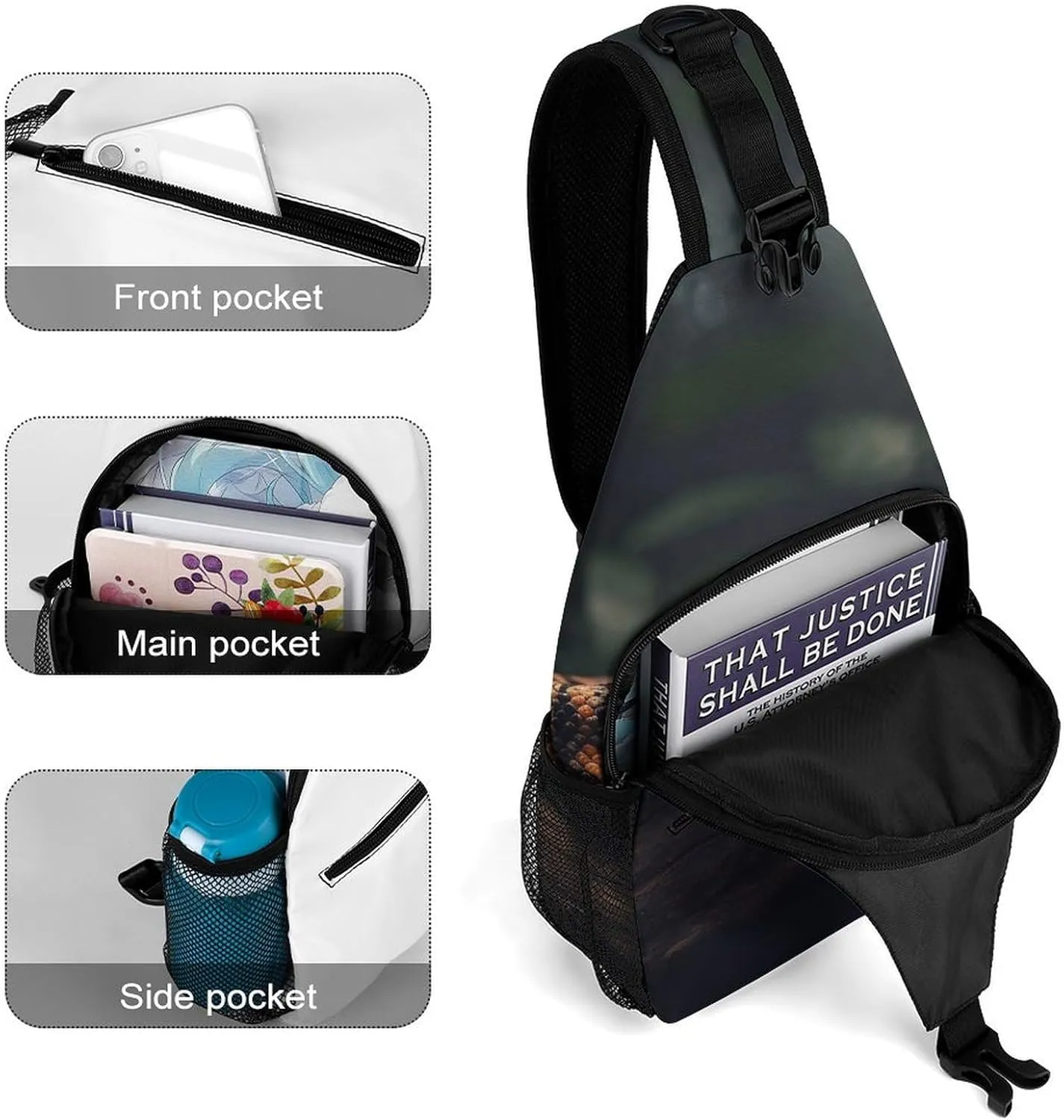 Sling Bag Crossbody Backpack for Men Women Resting Snake Chest Bag Crossbody Bag for Travel Sport Running