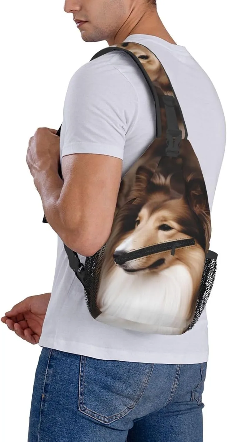 Sling Bag Crossbody Backpack for Men Women Shelties Dog Chest Bag Crossbody Bag for Travel Sport Running