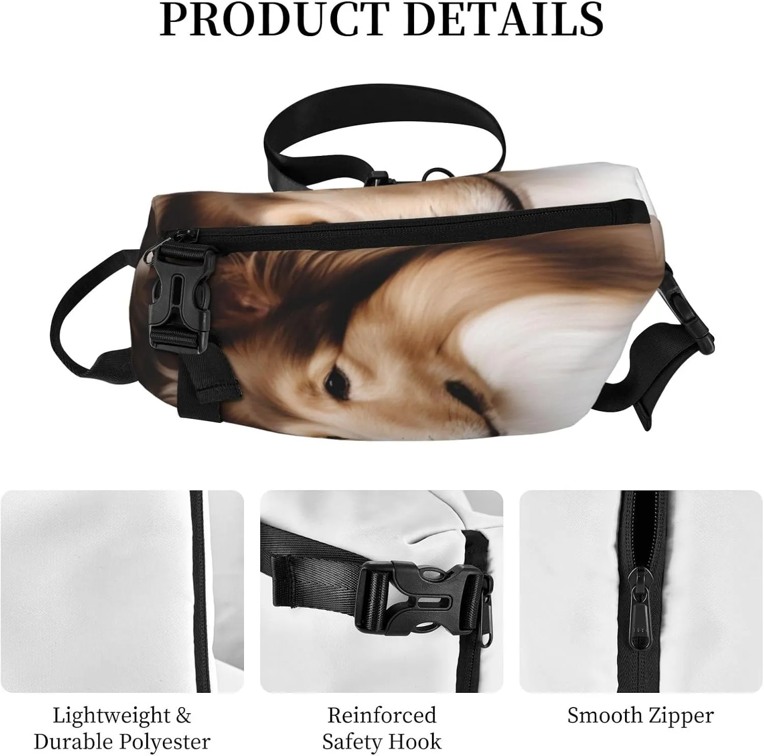 Sling Bag Crossbody Backpack for Men Women Shelties Dog Chest Bag Crossbody Bag for Travel Sport Running