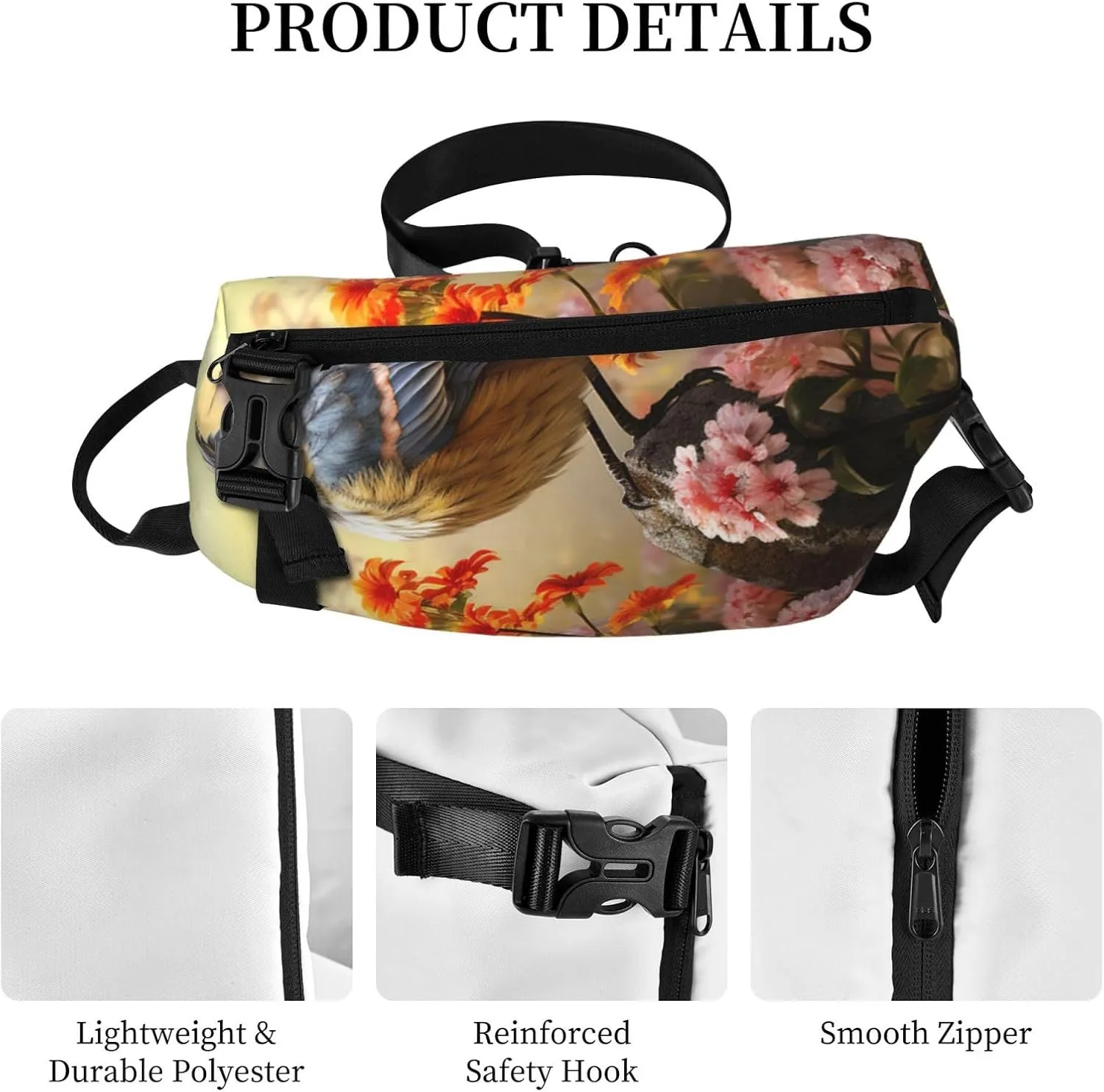Sling Bag Crossbody Backpack for Men Women Sparrow Birds Sing Chest Bag Crossbody Bag for Travel Sport Running