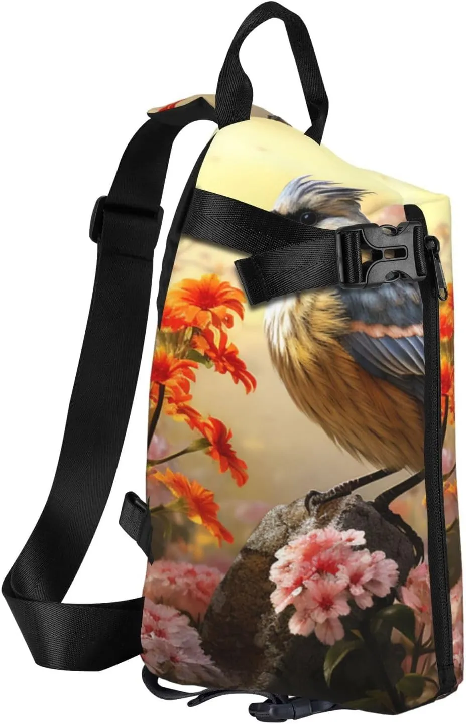 Sling Bag Crossbody Backpack for Men Women Sparrow Birds Sing Chest Bag Crossbody Bag for Travel Sport Running