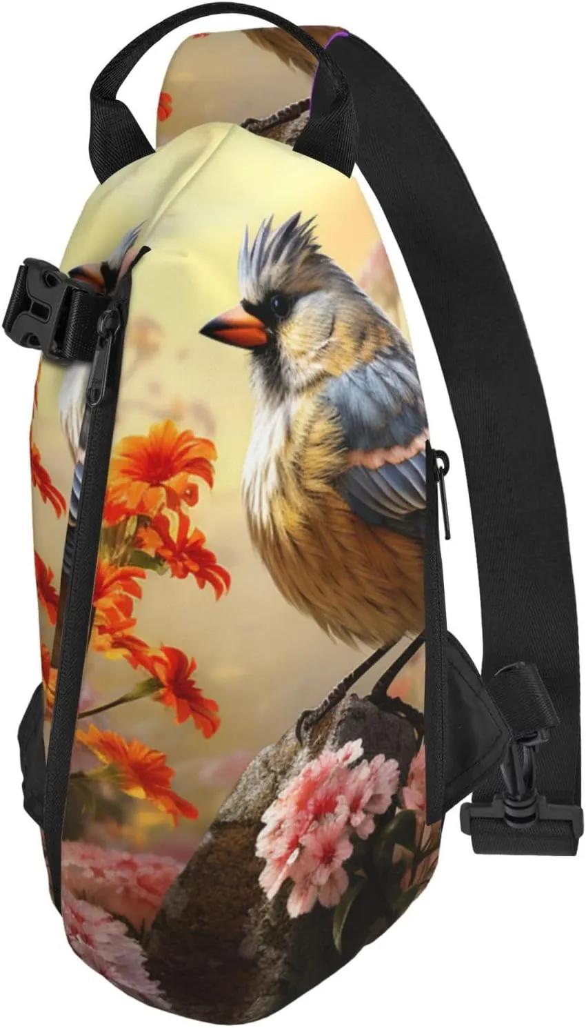 Sling Bag Crossbody Backpack for Men Women Sparrow Birds Sing Chest Bag Crossbody Bag for Travel Sport Running