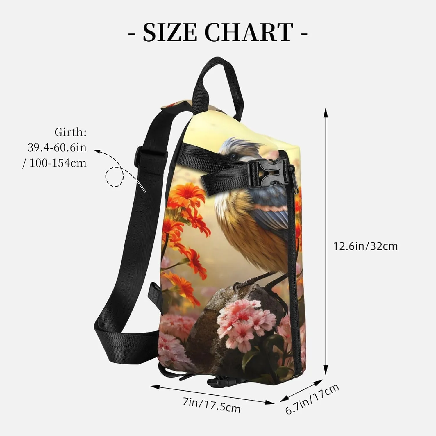 Sling Bag Crossbody Backpack for Men Women Sparrow Birds Sing Chest Bag Crossbody Bag for Travel Sport Running