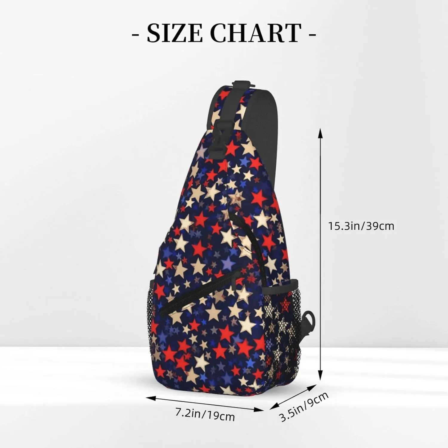 Sling Bag Crossbody Backpack for Men Women Stars American Chest Bag Crossbody Bag for Travel Sport Running