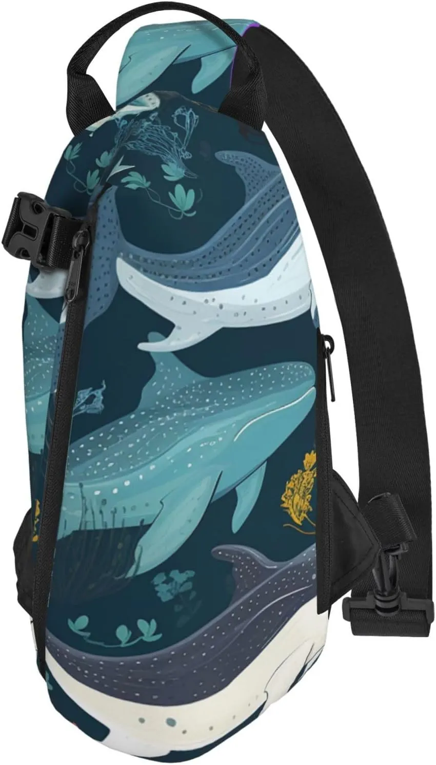 Sling Bag Crossbody Backpack for Men Women Whale Pattern Chest Bag Crossbody Bag for Travel Sport Running