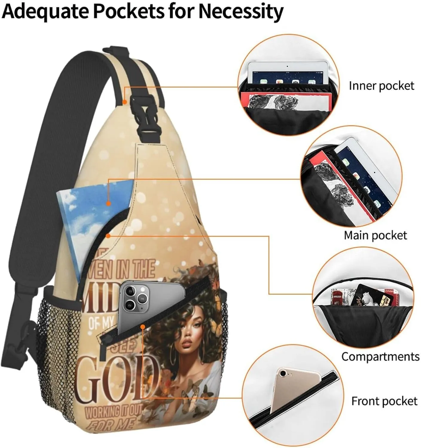 Sling Bag Crossbody Backpack Hiking Travel Daypack Chest Bag Lightweight Shoulder Bag For Women Men Gift