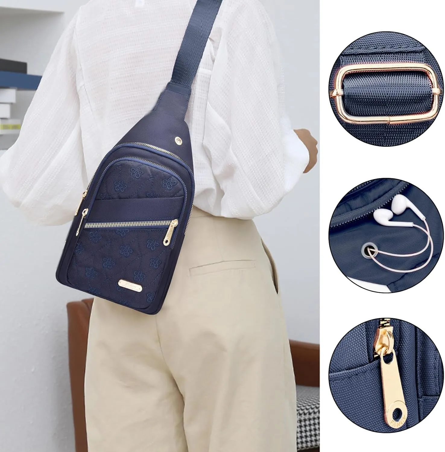 Sling Bag Crossbody Sling Backpack Chest Bag Shoulder Backpack Multipurpose Crossbody Shoulder Bag for Man, Women (Blue)