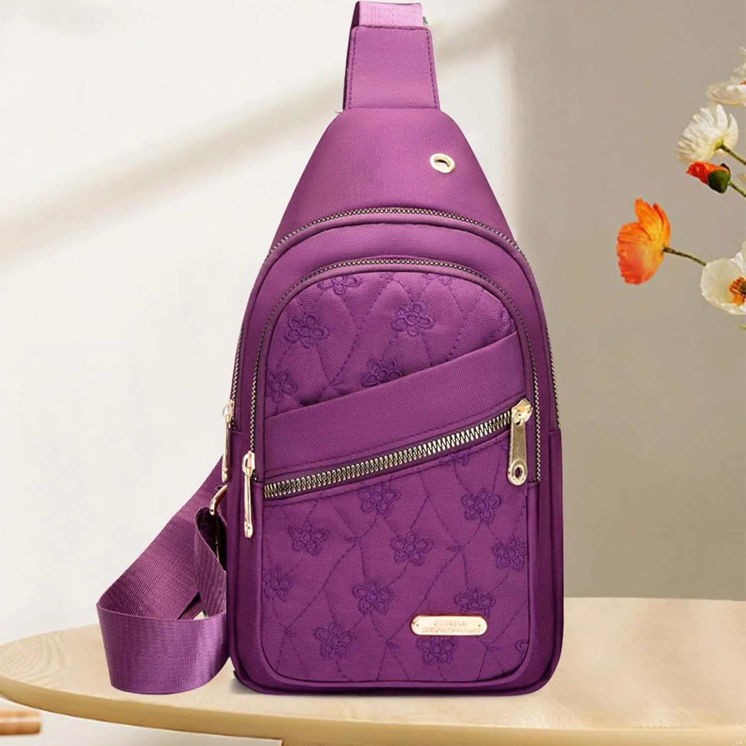 Sling Bag Crossbody Sling Backpack Chest Bag Shoulder Backpack Multipurpose Crossbody Shoulder Bag for Man, Women (Purple)