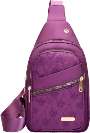 Sling Bag Crossbody Sling Backpack Chest Bag Shoulder Backpack Multipurpose Crossbody Shoulder Bag for Man, Women (Purple)