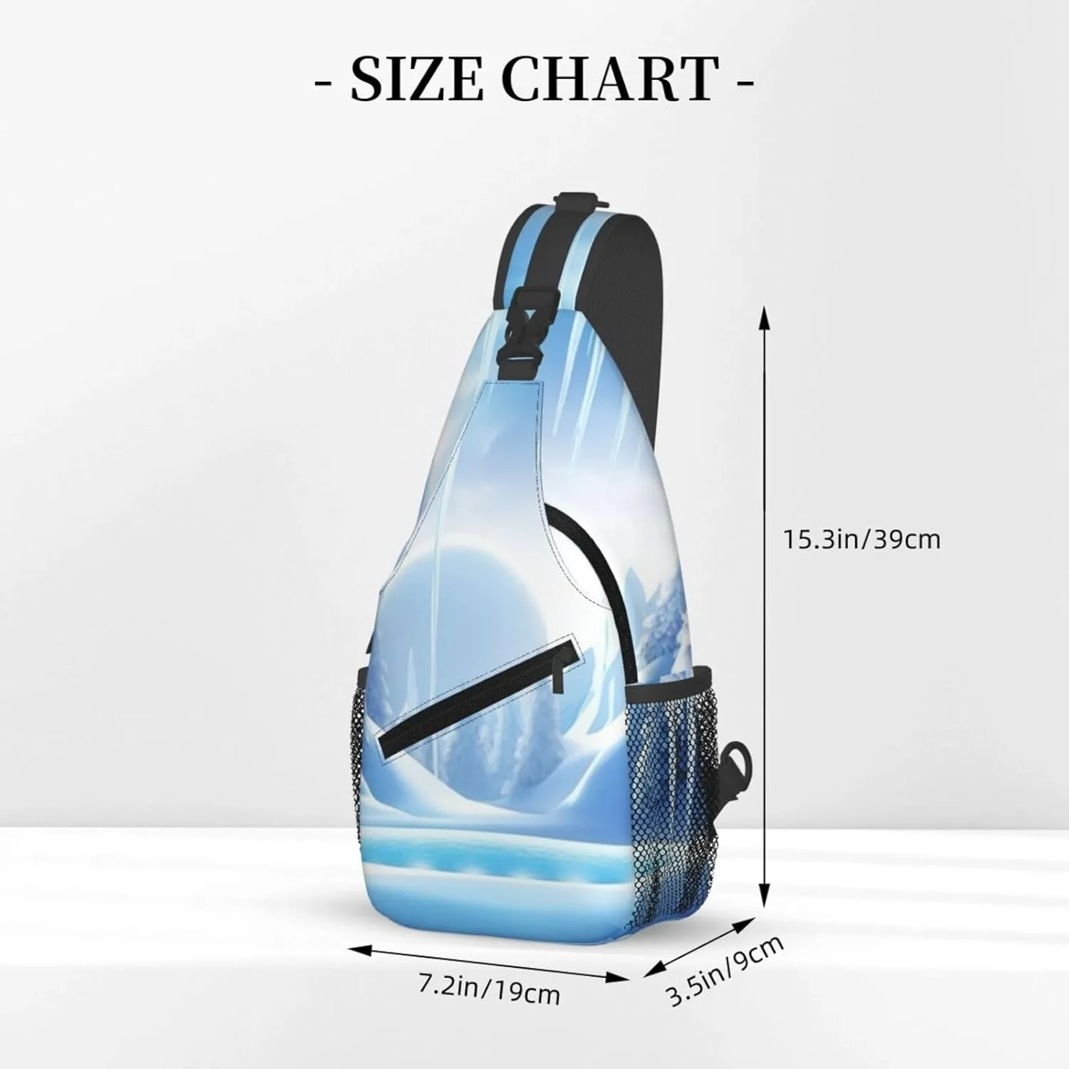 Sling Bag Crossbody Sling Backpack for Men Women Snow Ice World Cross Chest Bag Travel Hiking Daypack