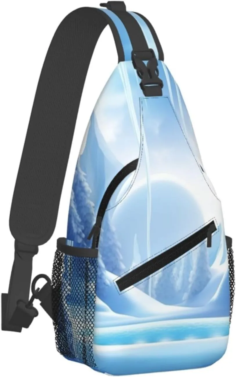 Sling Bag Crossbody Sling Backpack for Men Women Snow Ice World Cross Chest Bag Travel Hiking Daypack