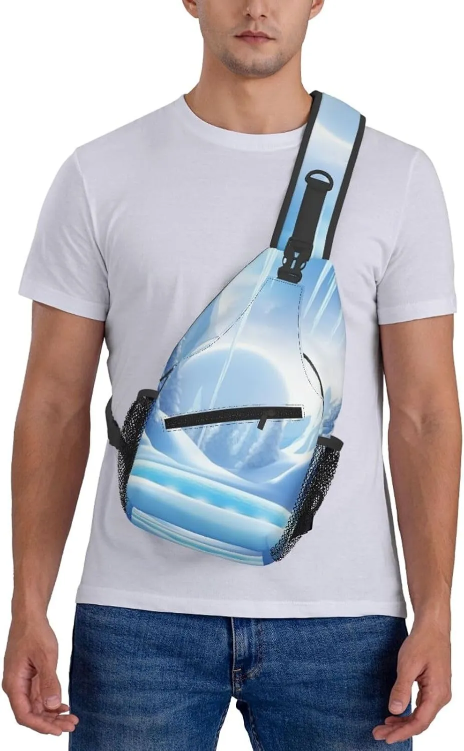 Sling Bag Crossbody Sling Backpack for Men Women Snow Ice World Cross Chest Bag Travel Hiking Daypack