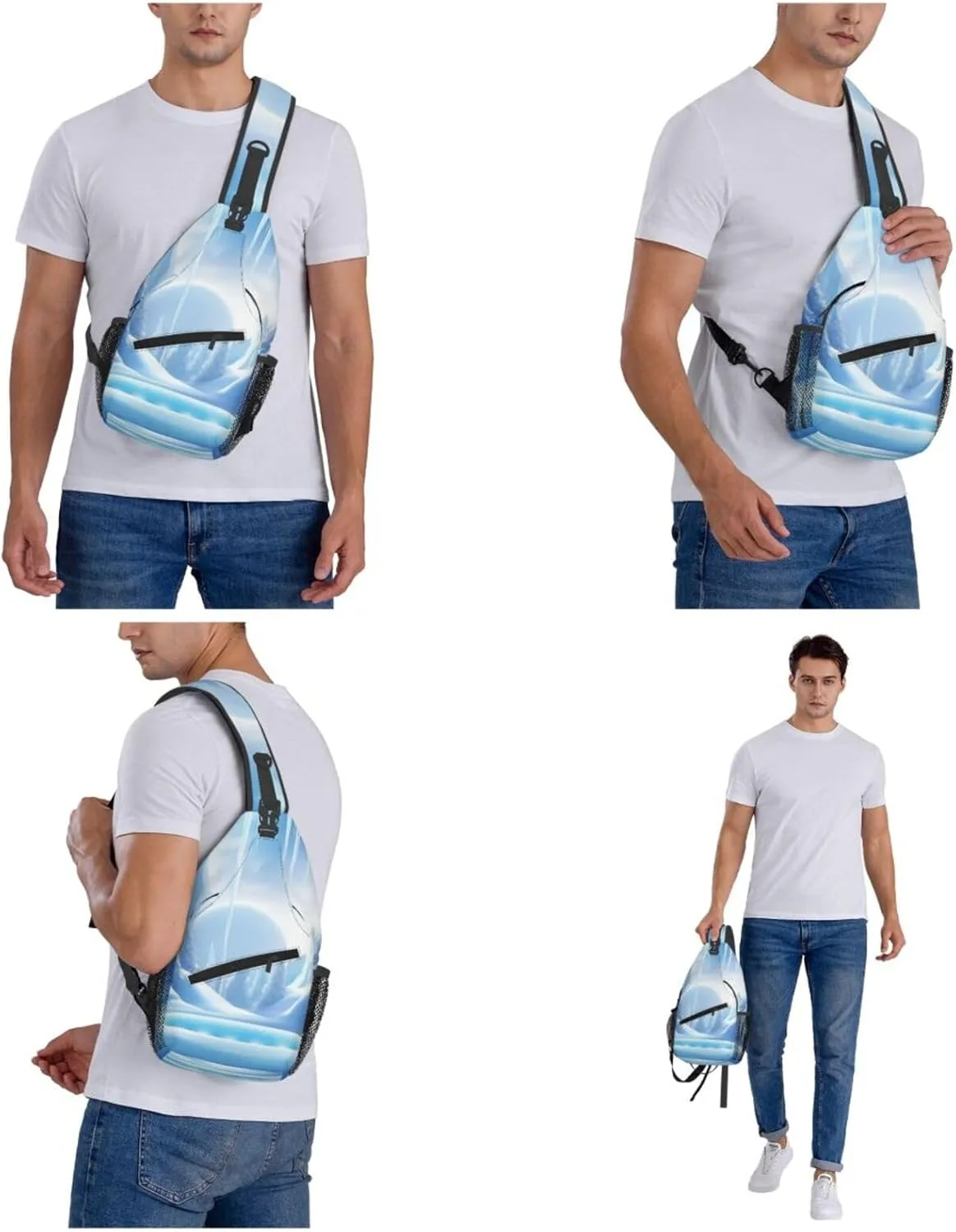 Sling Bag Crossbody Sling Backpack for Men Women Snow Ice World Cross Chest Bag Travel Hiking Daypack