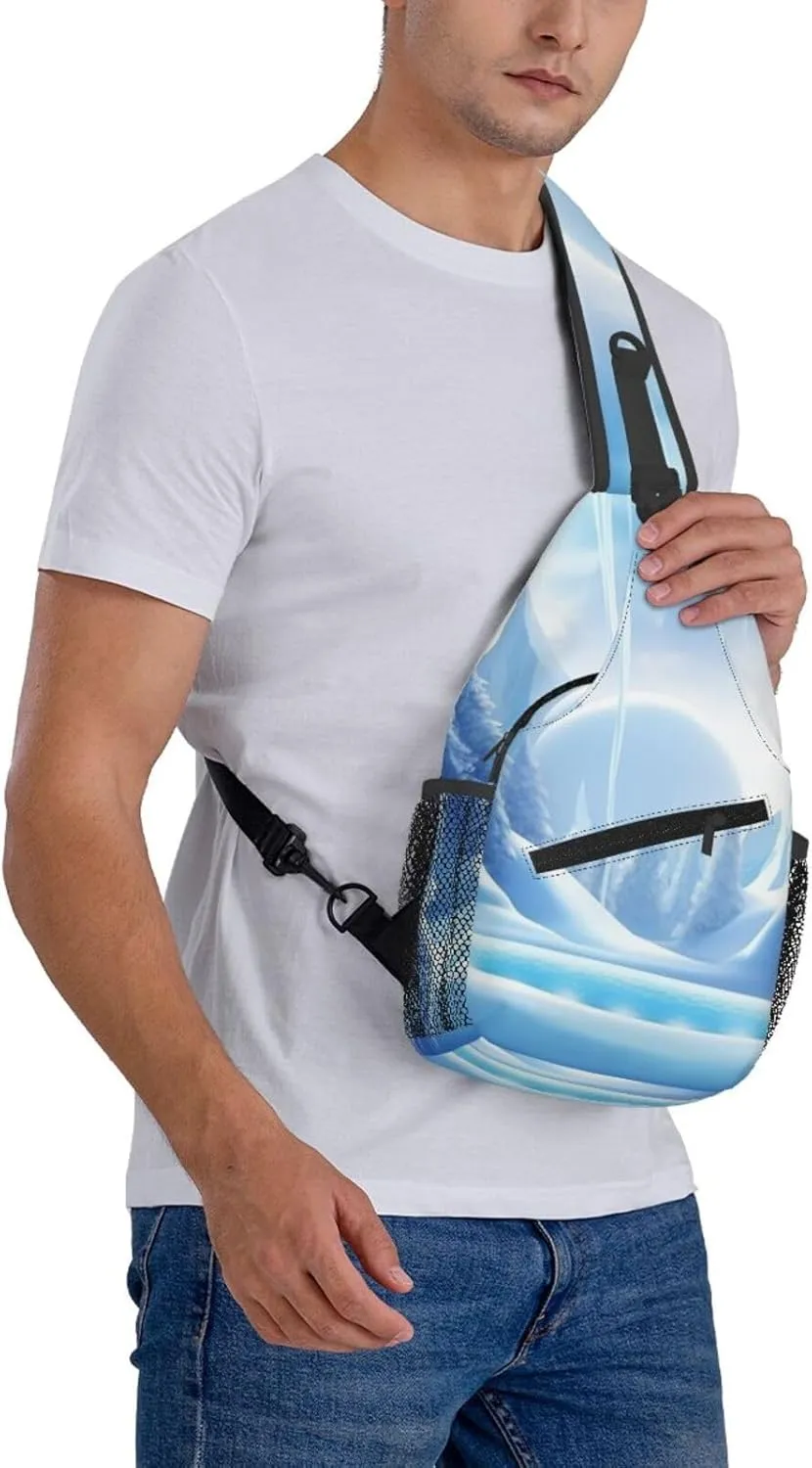 Sling Bag Crossbody Sling Backpack for Men Women Snow Ice World Cross Chest Bag Travel Hiking Daypack