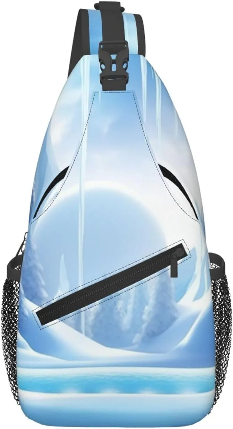 Sling Bag Crossbody Sling Backpack for Men Women Snow Ice World Cross Chest Bag Travel Hiking Daypack