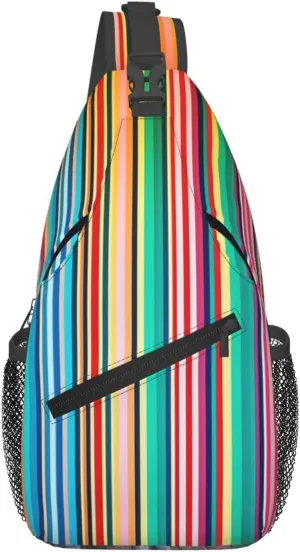Sling Bag Crossbody Sling Backpack for Men Women Stripes Backdrop Cross Chest Bag Travel Hiking Daypack