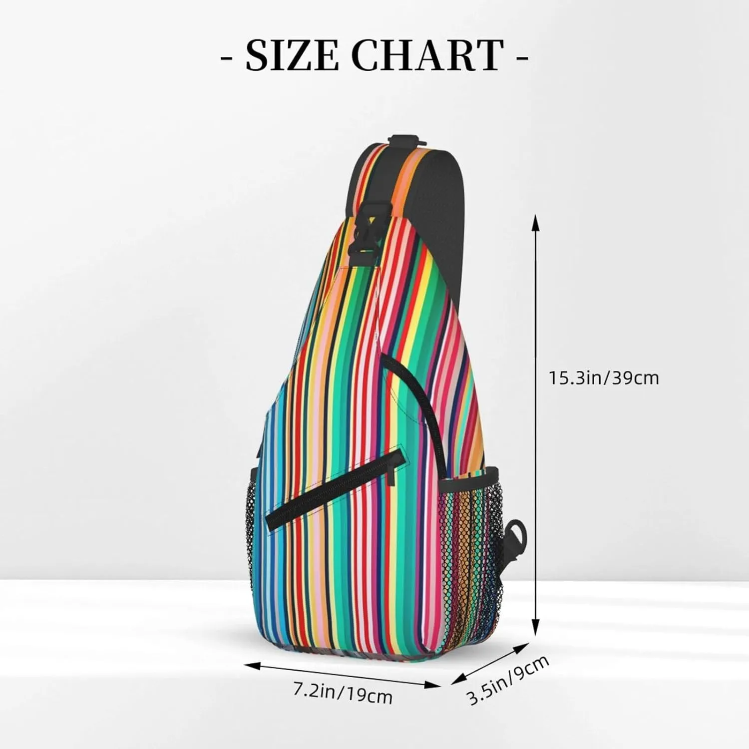 Sling Bag Crossbody Sling Backpack for Men Women Stripes Backdrop Cross Chest Bag Travel Hiking Daypack