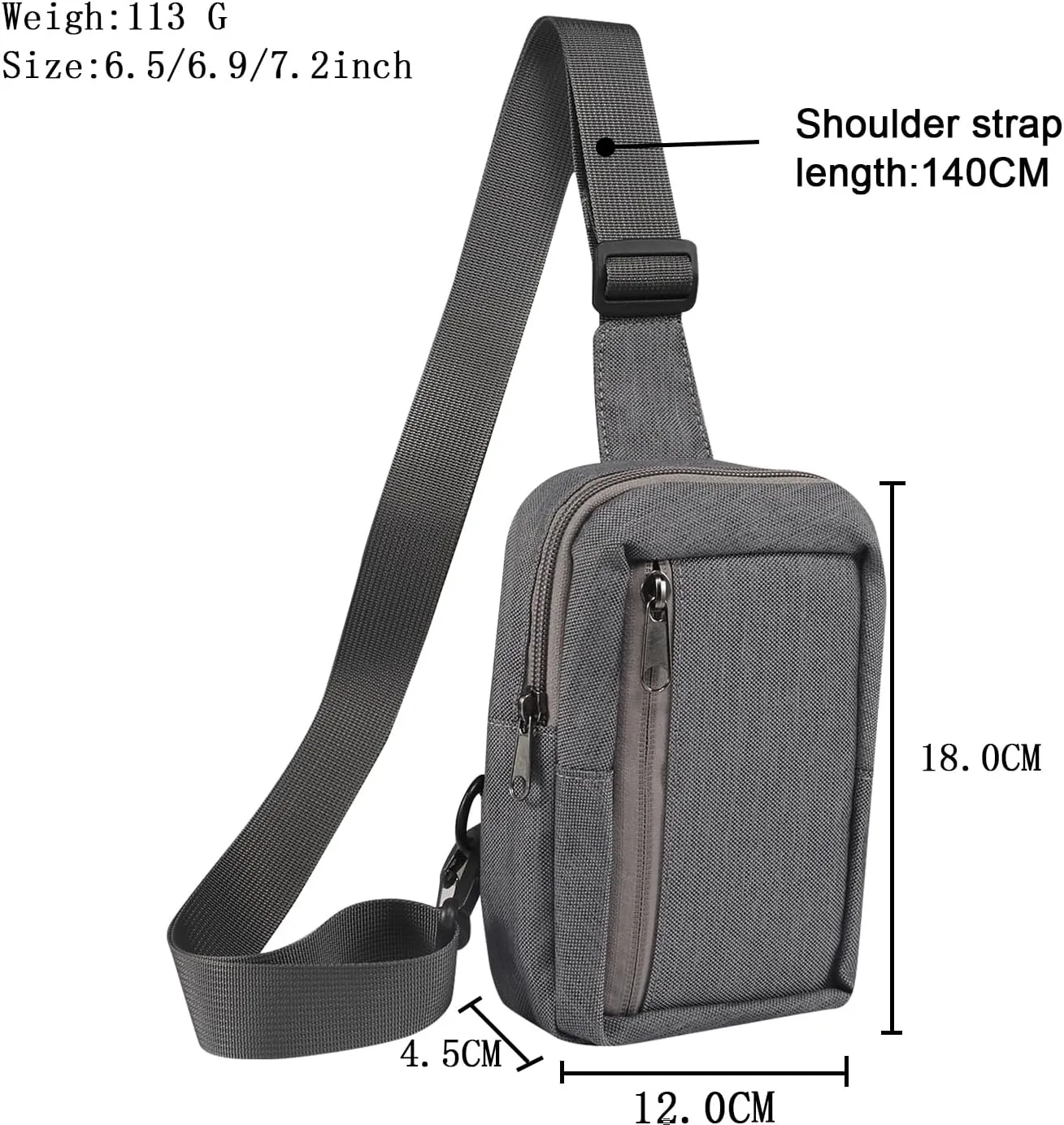 Sling Bag Crossbody, Waterproof Chest Bag for Men and Women, Crossbody Wallet Shoulder Bag for Outdoor