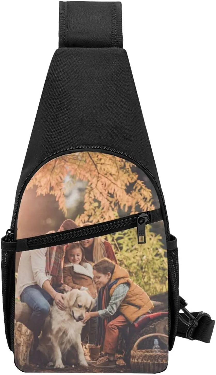 Sling Bag Custom Bag Customized Chest Bag For Men Women Customize Image Logo Text Sling Shoulder Backpack