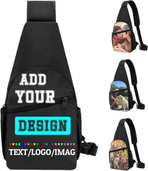 Sling Bag Custom Bag Customized Chest Bag For Men Women Customize Image Logo Text Sling Shoulder Backpack