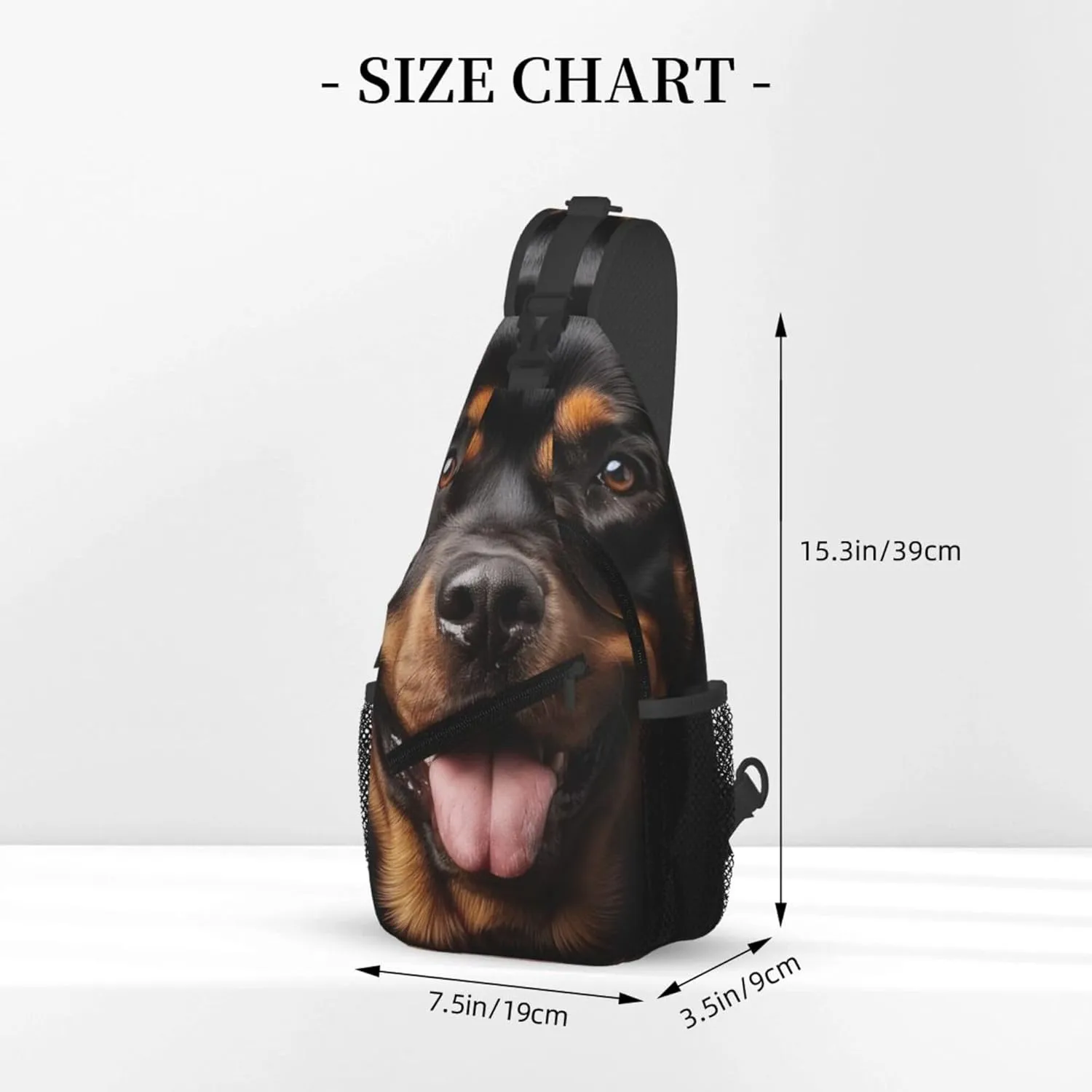 Sling Bag Dog Print Crossbody Chest Backpack for Men and Women, Lightweight Funny Pet Dog Close-Up Lovely Animal Design Travel Hiking Gym Daypack Shoulder Bag for Cycling