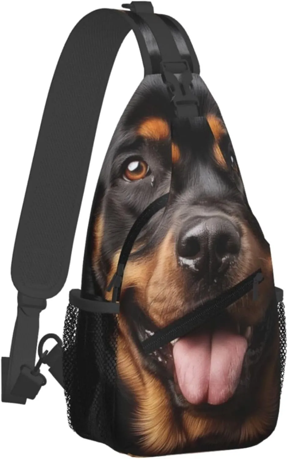 Sling Bag Dog Print Crossbody Chest Backpack for Men and Women, Lightweight Funny Pet Dog Close-Up Lovely Animal Design Travel Hiking Gym Daypack Shoulder Bag for Cycling