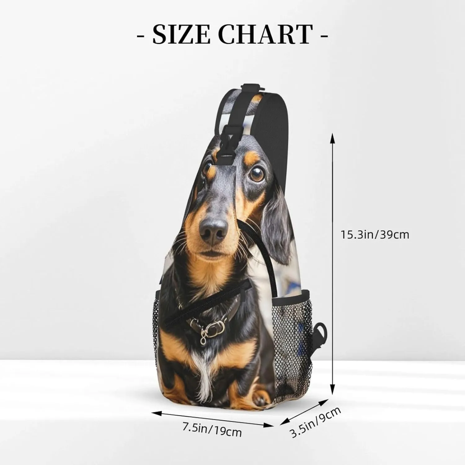 Sling Bag for Men Women Crossbody Backpack Long haired Dachshund Crossbody Bag Chest Bag for Travel Sport