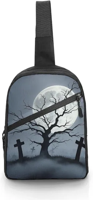 Sling Bag for Men Women Strange Tomb Sling Backpack Chest Bag Casual Daypack Crossbody Bag for Travel