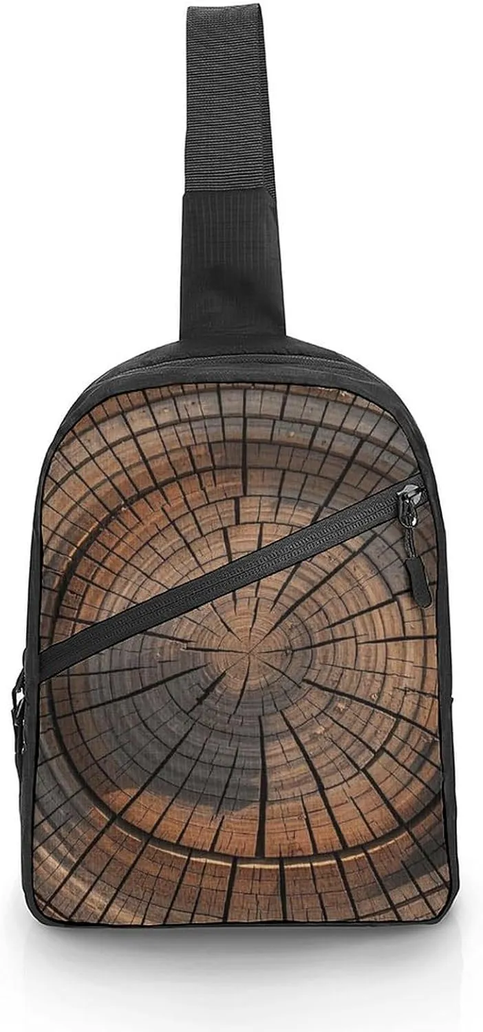 Sling Bag for Men Women Tree Stump Sling Backpack Chest Bag Casual Daypack Crossbody Bag for Travel