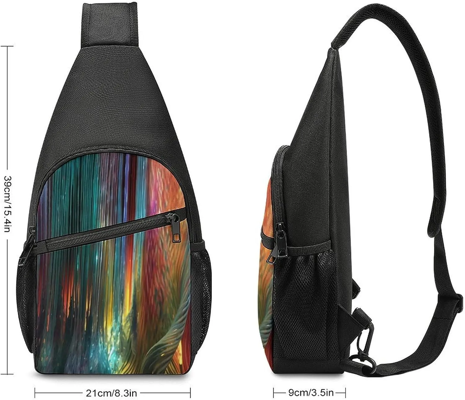 Sling Bag for Women Men Crossbody Bag Chest Bag Colorful Cute Pig Sling Backpack Fanny Packs Travel Hiking Daypack
