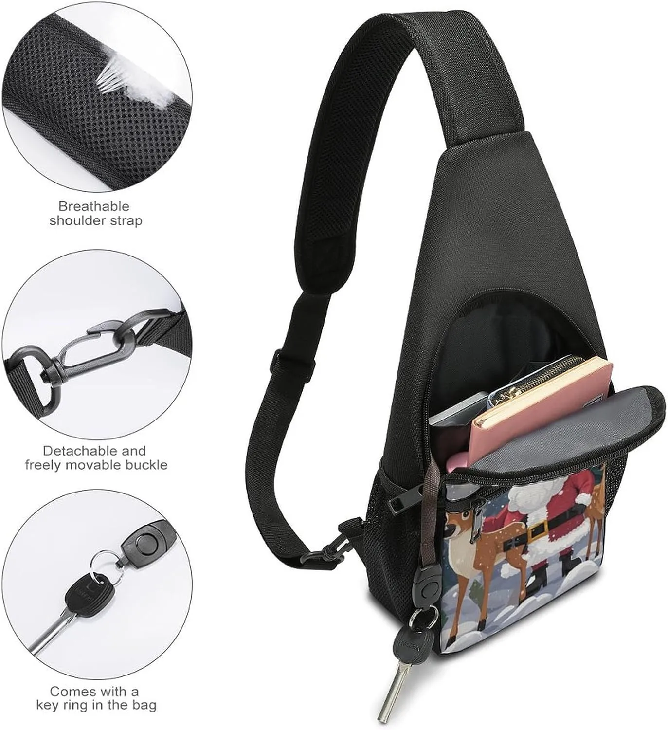 Sling Bag for Women Men Crossbody Bag Chest Bag Red Fruit Sling Backpack Fanny Packs Travel Hiking Daypack