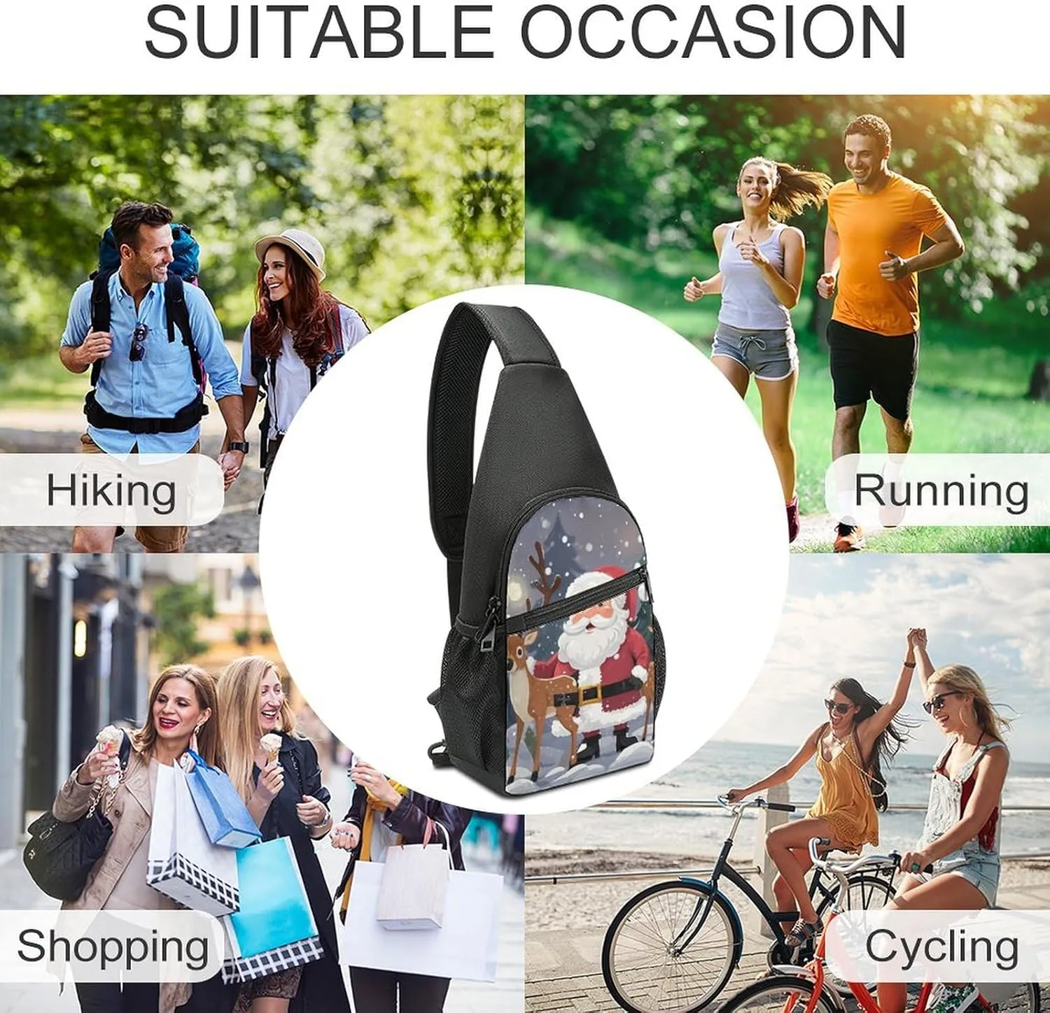 Sling Bag for Women Men Crossbody Bag Chest Bag Red Fruit Sling Backpack Fanny Packs Travel Hiking Daypack