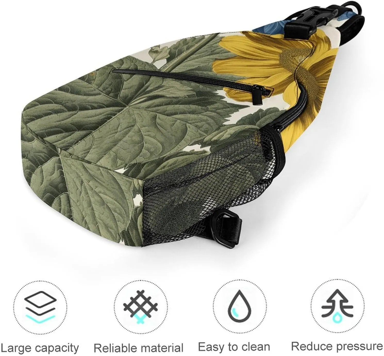Sling Bag for Women Men Daypack A Yellow Flower Stem Chest Bag Crossbody Backpack for Hiking Travel