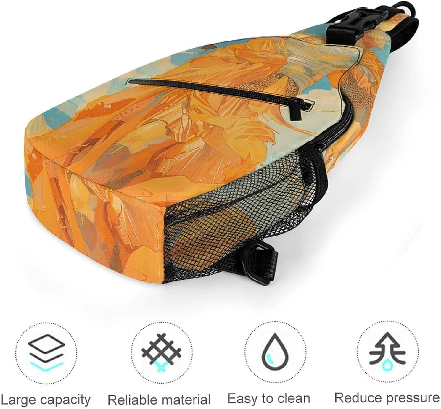 Sling Bag for Women Men Daypack Angel Holding Sword Chest Bag Crossbody Backpack for Hiking Travel
