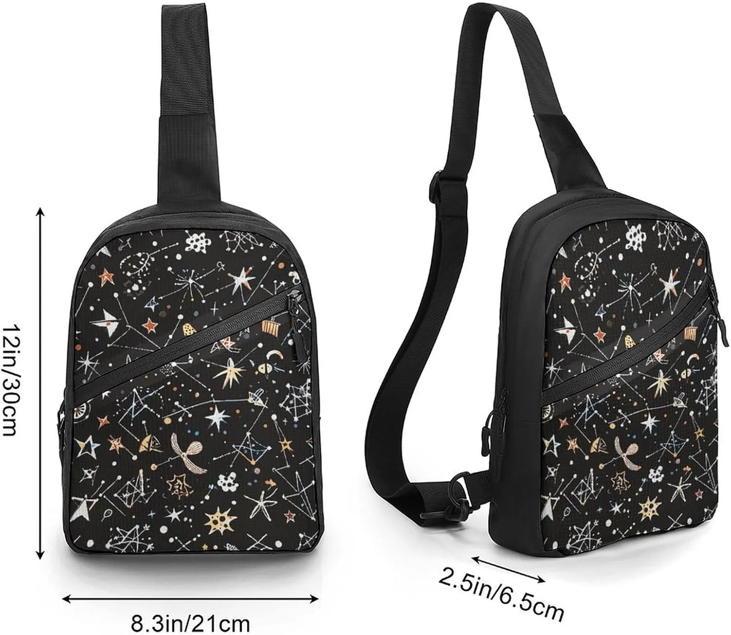 Sling Bag for Women Men Daypack Constellation Pattern Chest Bag Crossbody Backpack for Hiking Travel