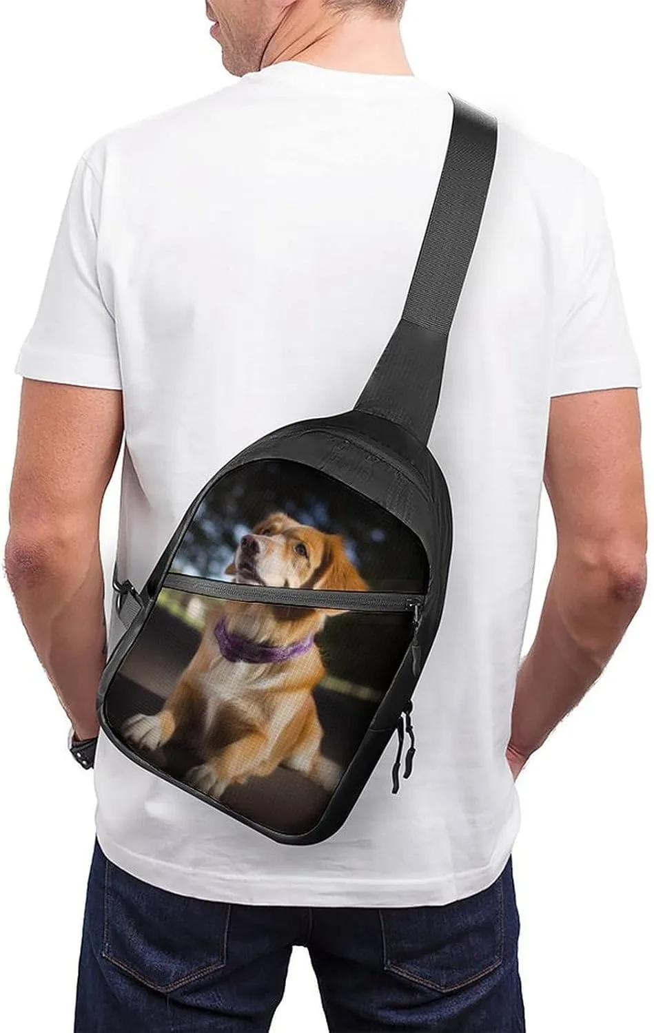 Sling Bag for Women Men Daypack Dog Chest Bag Crossbody Backpack for Hiking Travel